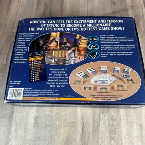 Who Wants To Be A Millionaire Board Game Pressman 2000 98% Complete READ - Picture 3 of 6